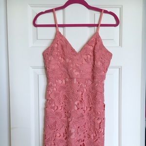 Boohoo Pink Lace Crochet Dress  (US Size 4)